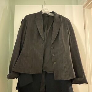 Tahari Dark Gray Pinstripe Women's Blazer